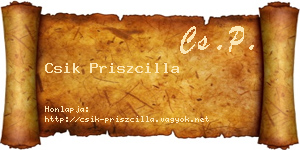 Csik Priszcilla névjegykártya